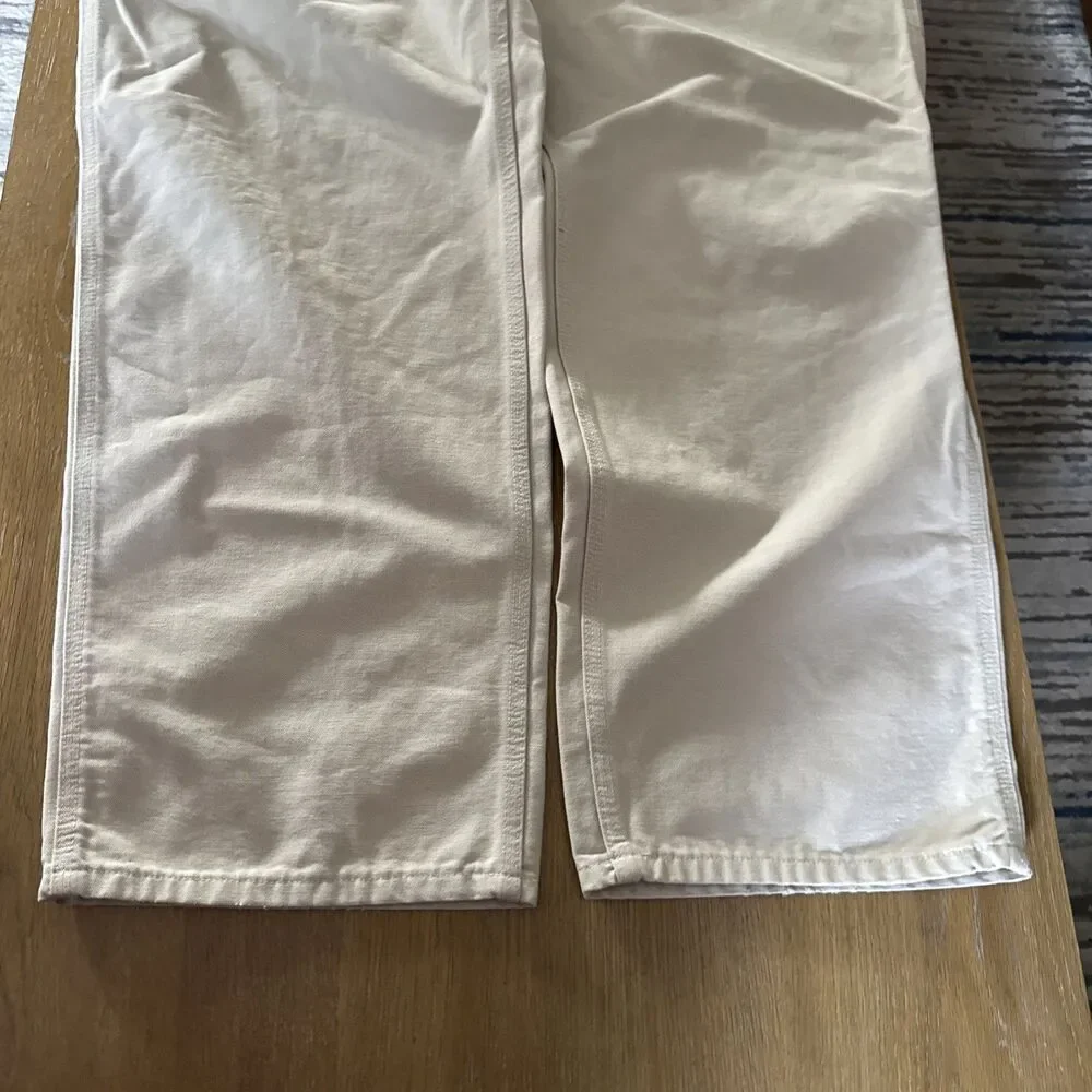 VNTG Carhartt B11 STN Natural Stone Duck Work Pants 44x32 Utility Gorpcore Retro